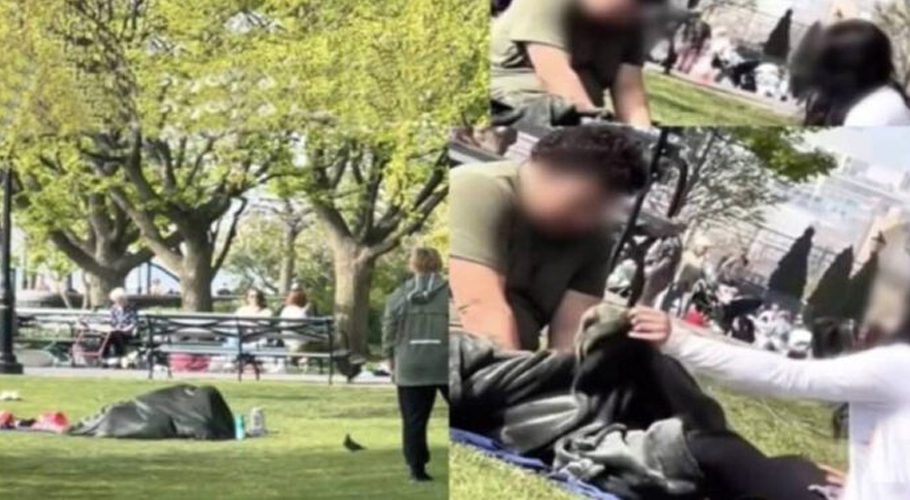 New York couple crosses all limits openly in a park, video goes viral