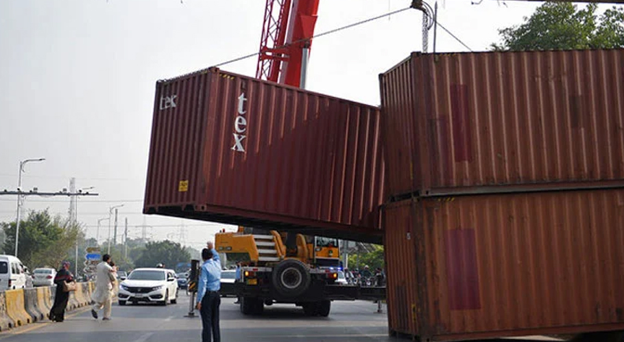 Red Zone sealed with containers ahead of JI's sit-in protest at D-Chowk