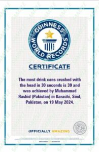 Pakistan’s Rashid Naseem sets five more Guinness World Records
