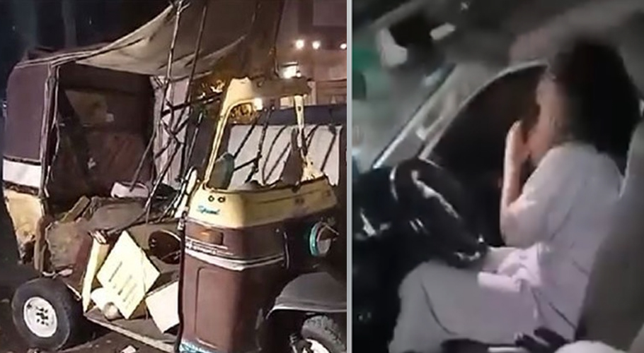 Karachi woman hits rickshaw after losing control of vehicle in DHA