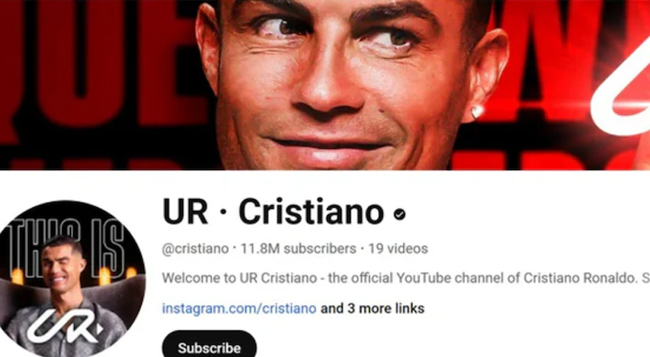Ronaldo’s YouTube channel sets world record for most subscriptions in shortest time