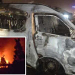 Three passengers burnt alive as LPG cylinder explodes in van