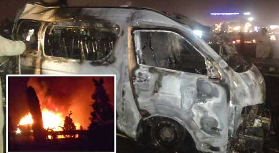 Three passengers burnt alive as LPG cylinder explodes in van