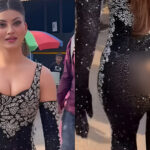 Urvashi Rautela's sheer pantsuit faces a wardrobe malfunction
