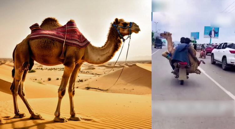 Camel transported on a bike in viral video sparks outrage