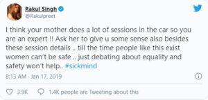 Rakul Preet Singh Shut Slams A Pervert Who Commented On Her Dress