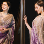Hania Aamir Shines in Lavender Saree by Indian Designer