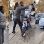 Woman caught abusing and assaulting bike rider after minor accident