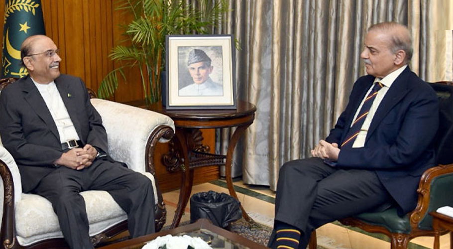 PM Shehbaz meets President Zardari briefs him on reply to India