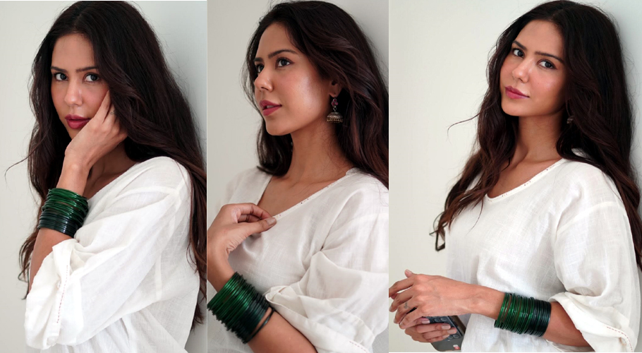Sonam Bajwa’s White Dress and Green Bangles Send a Silent Message to Pakistanis