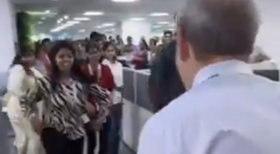 Viral video of Indian employees dancing for foreigner sparks outrage