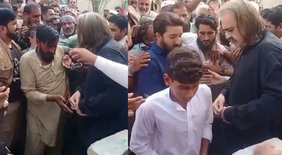Public outrage as CM Gandapur distributes Rs.1,000 to flood victims in viral video
