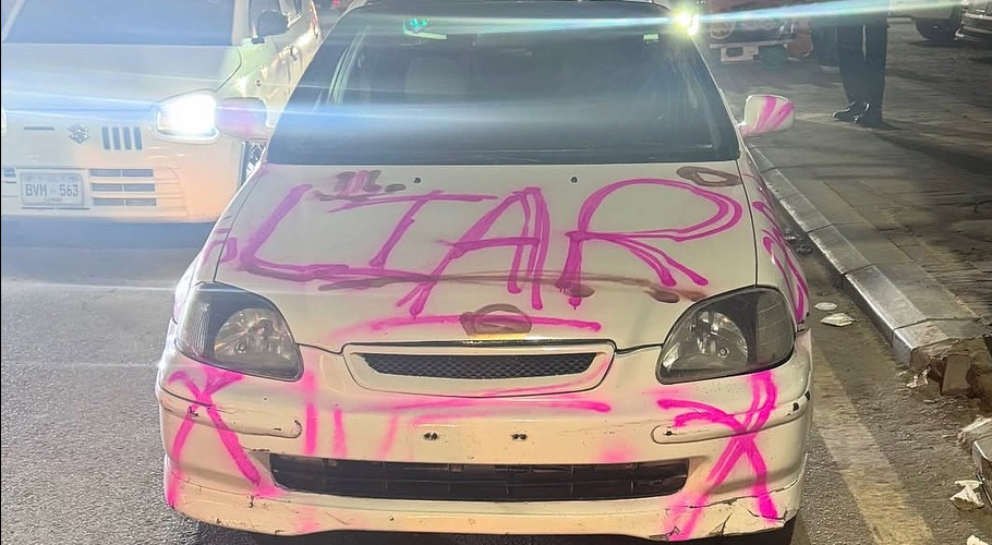Karachi style revenge: ex spray-paints cheating ex's car with Loser and Cheater