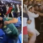 شارجہ کرکٹ اسٹیڈیم میں افغانی پاکستانیوں پر حملہ کر رہے ہیں