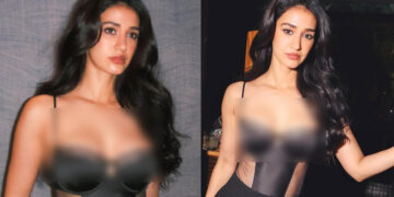 Disha Patani did a photoshoot in a net bralette dress