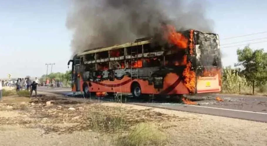 At least 19 dead after bus catches fire in India's Rajasthan
