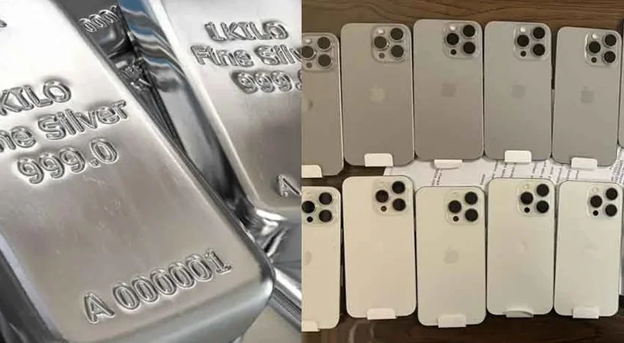 42kg silver, 11 iPhones seized from passengers at Lahore airport
