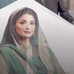 ایک پتنگ پر مریم نواز کی تصویر پینٹ ہے