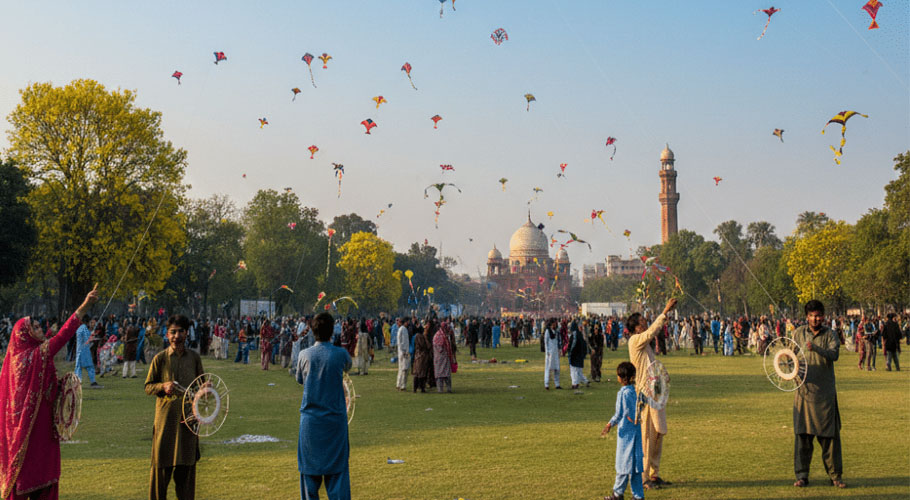 خوشگوار موسم میں پتنگ بازی